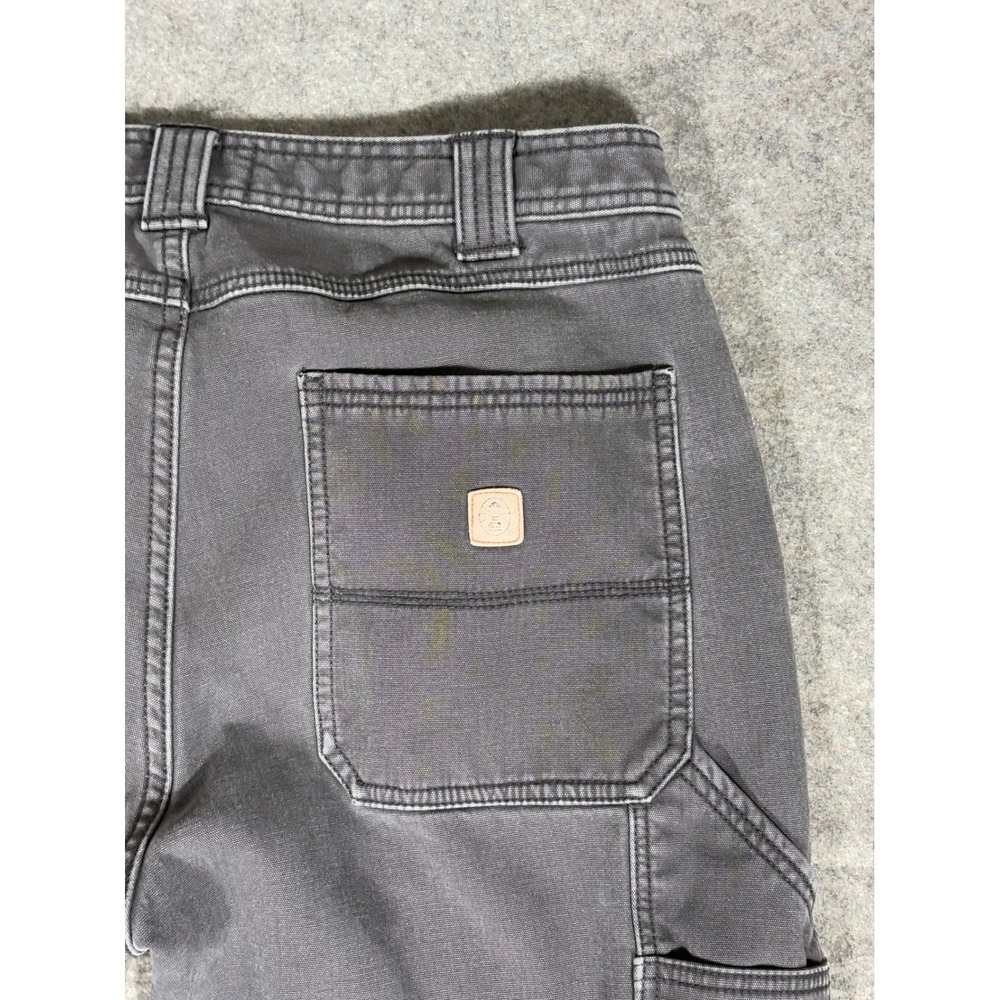 Coleman Mens 34x28 Flannel Lined Work Pants Charcoal‎ Gray Buffalo Plaid Canvas - Picture 11 of 11